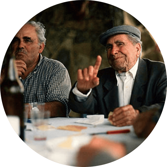 Sardinian men talking with friends